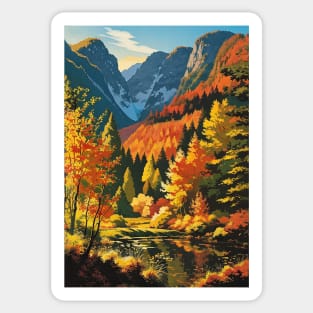 Autumn Scene - Tourism Poster of the Mountains Sticker